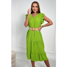 Roheline vööga kleit