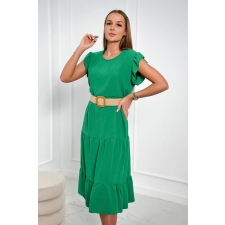 Roheline vööga kleit